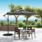 Costway 10 Ft Patio Solar LED Offset Umbrella 40 Lights Crank Cross Base